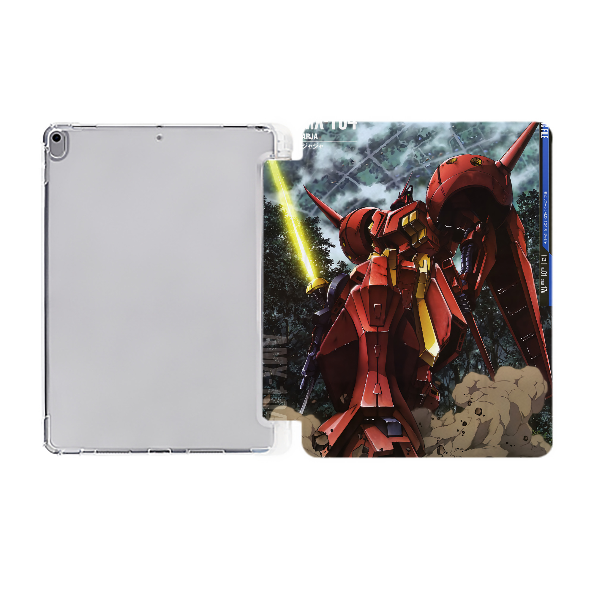 （画像用） 機動戦士ガンダム Mobile Suit Gundam IPad ケース ペン収納付き 三つ折りスタンド PUレザー×シリコン 対応機種9.5/10.5/10.9インチ